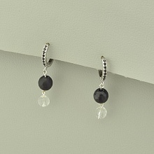 картинка Серьги 'SUNSTONES' Шунгит (родий) от магазина Wolves