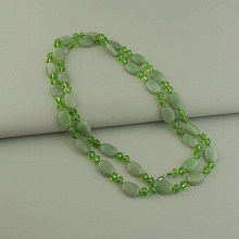 картинка Бусы Нефрит Чешский хрусталь 120 см от магазина Wolves