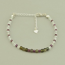 картинка Браслет 'SUNSTONES' Горный хрусталь Гранат 16 5 см от магазина Wolves