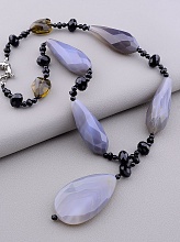 картинка Бусы Агат Раухтопаз Чешский хрусталь 55 см от магазина Wolves