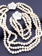 картинка Бусы+Браслет Жемчуг Перламутр 43 см от магазина Wolves