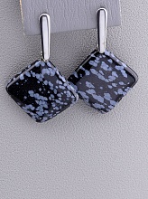 картинка Серьги 'Stainless Steel' Обсидиан от магазина Wolves