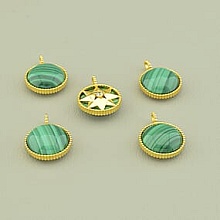 картинка Кулон Малахит 18х13мм (позолота 18к (лимонная)) от магазина Wolves