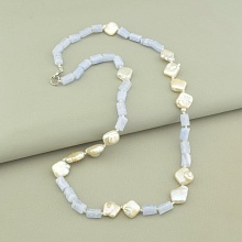 картинка Бусы 'SUNSTONES' Сапфирин Жемчуг 61 см от магазина Wolves