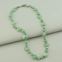 картинка Бусы 'SUNSTONES' Нефрит Чешский хрусталь 49 см от магазина Wolves