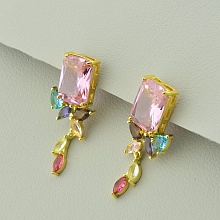 картинка Серьги Фианит  (позолота 18к (лимонная)) от магазина Wolves