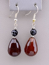 картинка Серьги Сердолик Чешский хрусталь от магазина Wolves