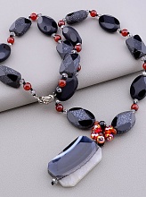 картинка Бусы Агат Сердолик Чешский хрусталь 71 см от магазина Wolves