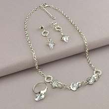 картинка Набор Подвеска+Кольцо+Серьги 'Winniana' Фианит 51 см (родий) от магазина Wolves