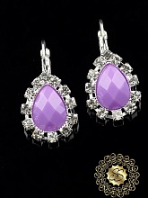 картинка Серьги со стразами и сиреневым агатом от магазина Wolves