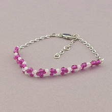 картинка Браслет 'SUNSTONES' Розовый кварц Кварц 18 см от магазина Wolves