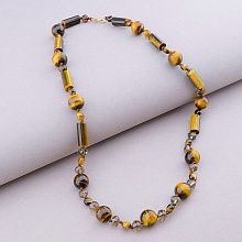 картинка Бусы 'SUNSTONES' Тигровый глаз Чешский хрусталь 55 см от магазина Wolves