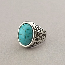 картинка Кольцо 'Stainless Steel' Бирюза Медицинская сталь 316L от магазина Wolves