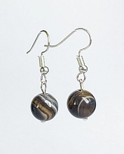 картинка Элитные Серьги Агат (серый) №2 от магазина Wolves