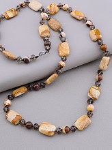 картинка Бусы 'SUNSTONES' Яшма Чешский хрусталь 79 см от магазина Wolves