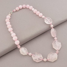 картинка Бусы 'SUNSTONES' Розовый кварц Серебро(925) 51 см от магазина Wolves