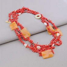 картинка Бусы Коралл Яшма 66 см от магазина Wolves