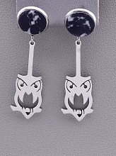 картинка Серьги 'Stainless Steel' Обсидиан от магазина Wolves
