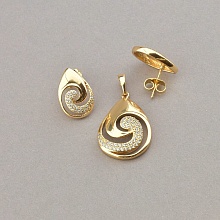 картинка Серьги+Кулон 'XUPING' Фианит (позолота 18к) от магазина Wolves