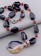 картинка Бусы Агат Сердолик Чешский хрусталь 65 см от магазина Wolves