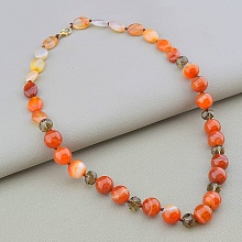 картинка Бусы 'SUNSTONES' Сердолик Чешский хрусталь 50 см от магазина Wolves