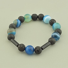 картинка Браслет 'SUNSTONES' Лава Агат 17 см от магазина Wolves