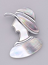 картинка Брошь Перламутр 55x37мм от магазина Wolves