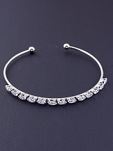 картинка Браслет 'Saiya' Фианит 17 см (родий) от магазина Wolves