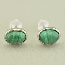 картинка Серьги Малахит 9х7 (Серебро(925)) от магазина Wolves