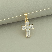 картинка Крестик 'XUPING' Фианит  (позолота 18к) от магазина Wolves