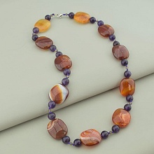 картинка Бусы 'SUNSTONES' Аметист Сердолик 58 см от магазина Wolves