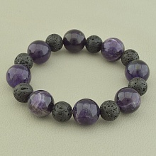 картинка Браслет 'SUNSTONES' Аметист Лава 18 см от магазина Wolves