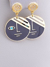 картинка Серьги Эмаль Эмаль 'FJ' от магазина Wolves