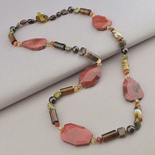 картинка Бусы Гранат Яшма Агат 86 см от магазина Wolves