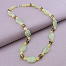 картинка Бусы 'SUNSTONES' Пренит Волосатик Раухтопаз 55 см от магазина Wolves