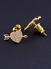 картинка Серьги Фианит 'Saiya' (позолота 18к) от магазина Wolves