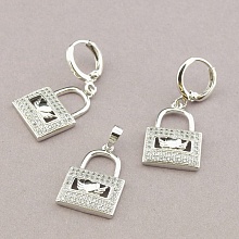 картинка Серьги+Кулон 'XUPING' Фианит (родий) от магазина Wolves