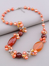 картинка Бусы Сердолик Жемчуг Чешский хрусталь 45 см от магазина Wolves