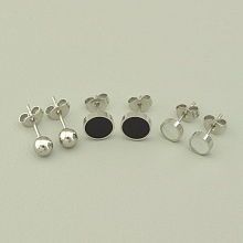 картинка Серьги 'Stainless Steel' Эмаль (родий) от магазина Wolves