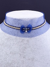 картинка Чокер тканевый с камнем Сrystal, синий от магазина Wolves