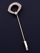 картинка Брошь 'FJ' Фианит (позолота 18к) от магазина Wolves