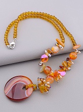 картинка Бусы Сердолик Чешский хрусталь 62 см от магазина Wolves