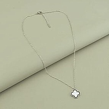 картинка Подвеска 'Stainless Steel' Перламутр 41 см (родий) от магазина Wolves