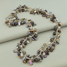 картинка Бусы Жемчуг Горный хрусталь Фантомный кварц 80 см от магазина Wolves