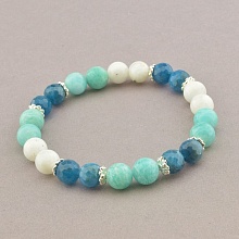 картинка Браслет 'SUNSTONES' Апатит Амазонит Лунный камень 18 см от магазина Wolves