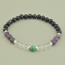 картинка Браслет 'SUNSTONES' Агат Аметист Горный хрусталь 19 см от магазина Wolves