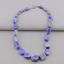 картинка Бусы из Содалита, синие на карабине 49 см от магазина Wolves