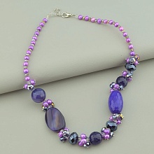 картинка Бусы Агат Чешский хрусталь 45 см от магазина Wolves