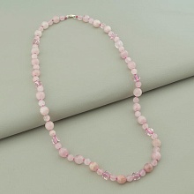 картинка Бусы 'SUNSTONES' Розовый кварц Серебро(925) 49 см от магазина Wolves