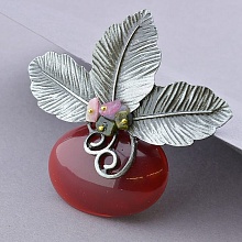 картинка Брошь Агат Яшма 65х65мм от магазина Wolves